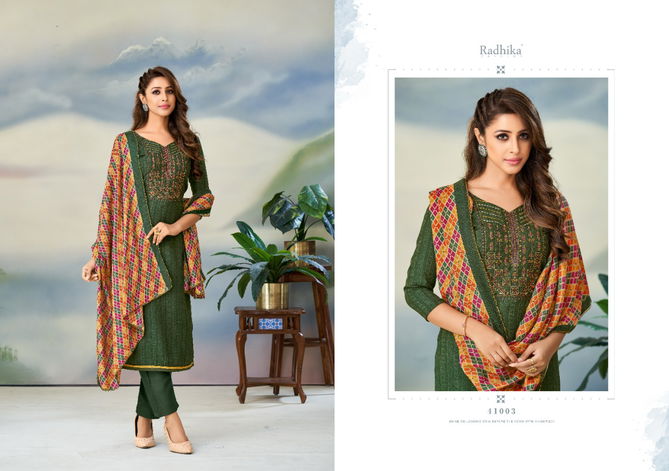 Sumyra Gulnaz Pashmina Printed Dress Material Catalog